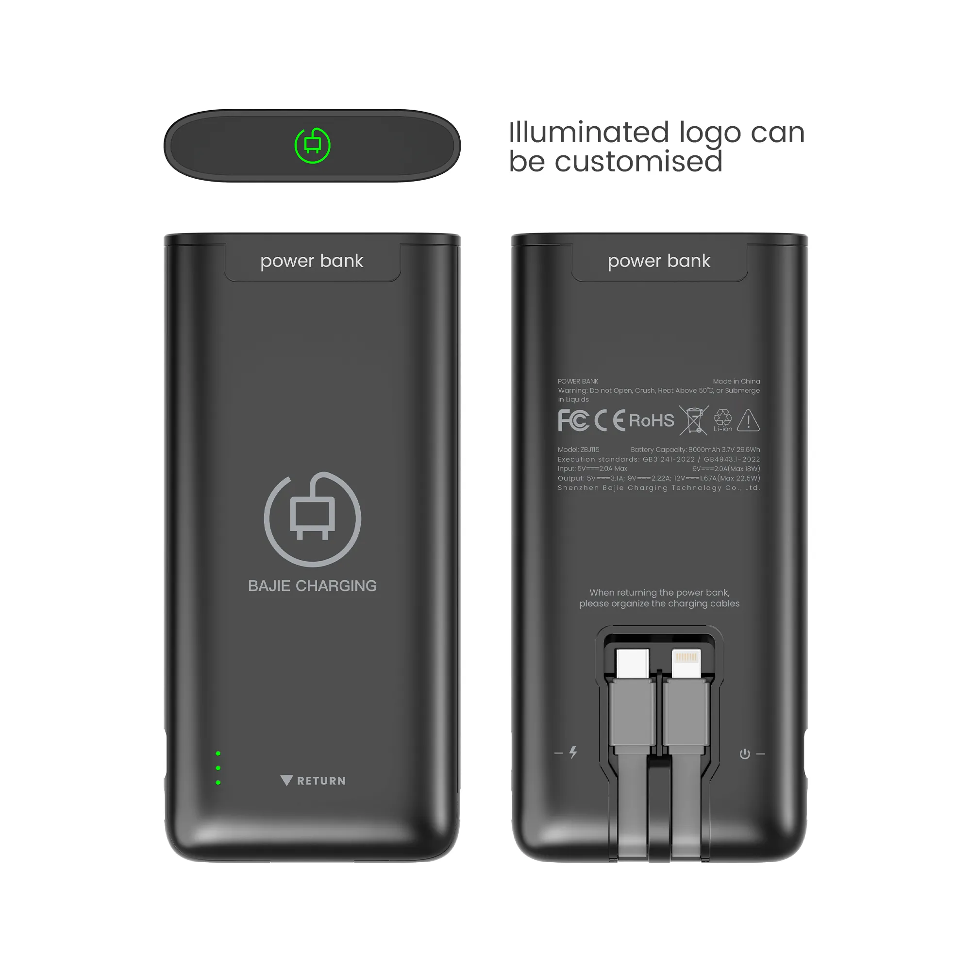 Fast-Charging 8000mAh Power Bank