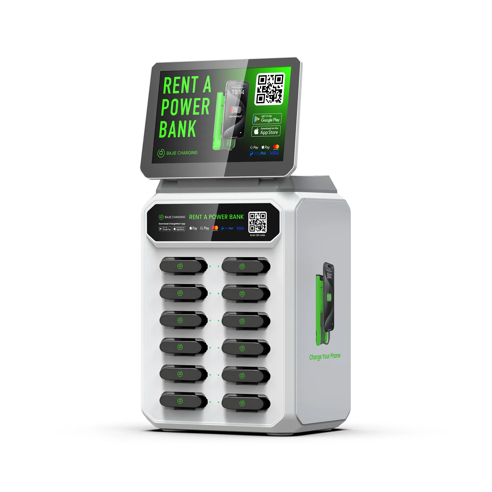 ​​12-Slot Power Bank Rental Machine With Screen