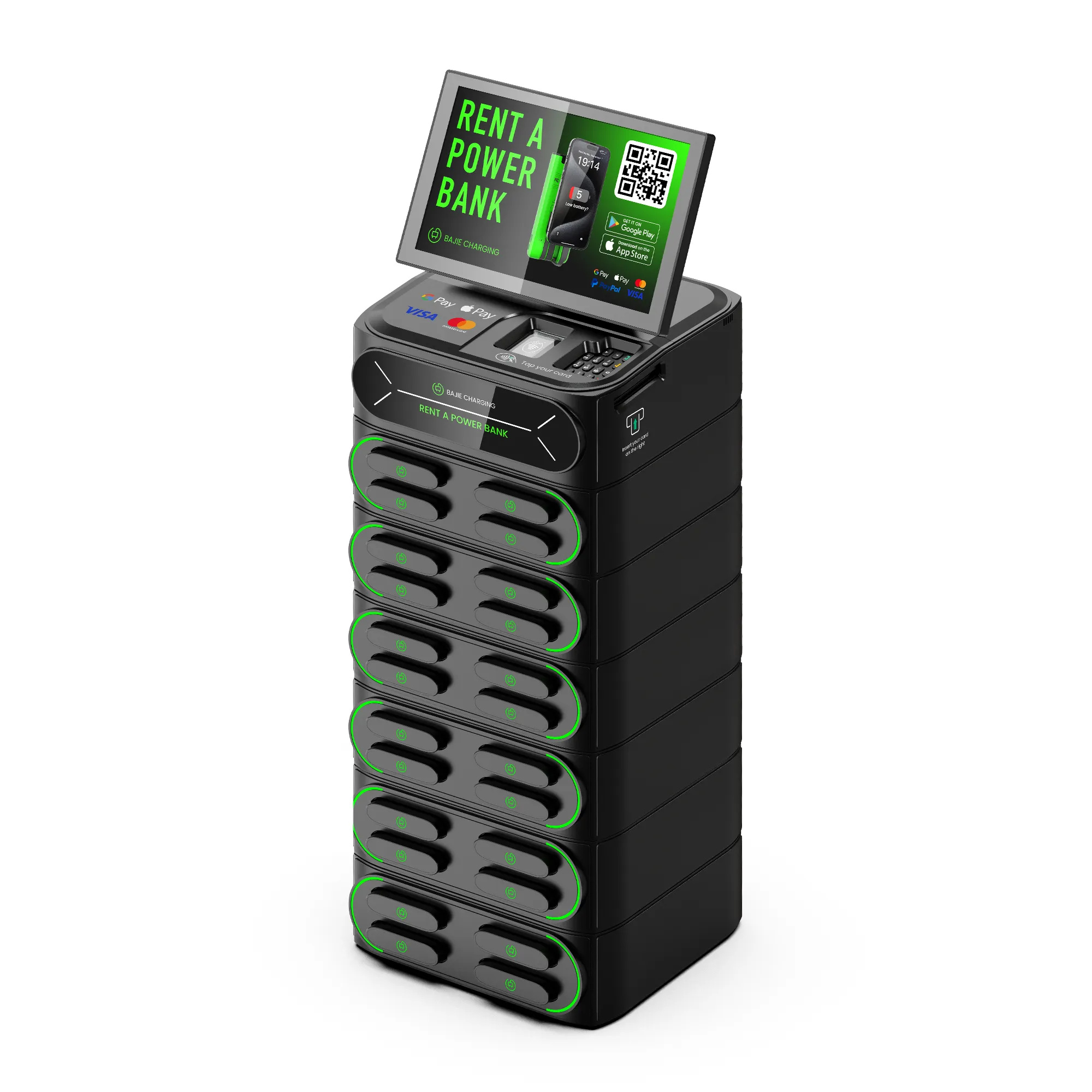24-Slot Card Power Bank Station + POS