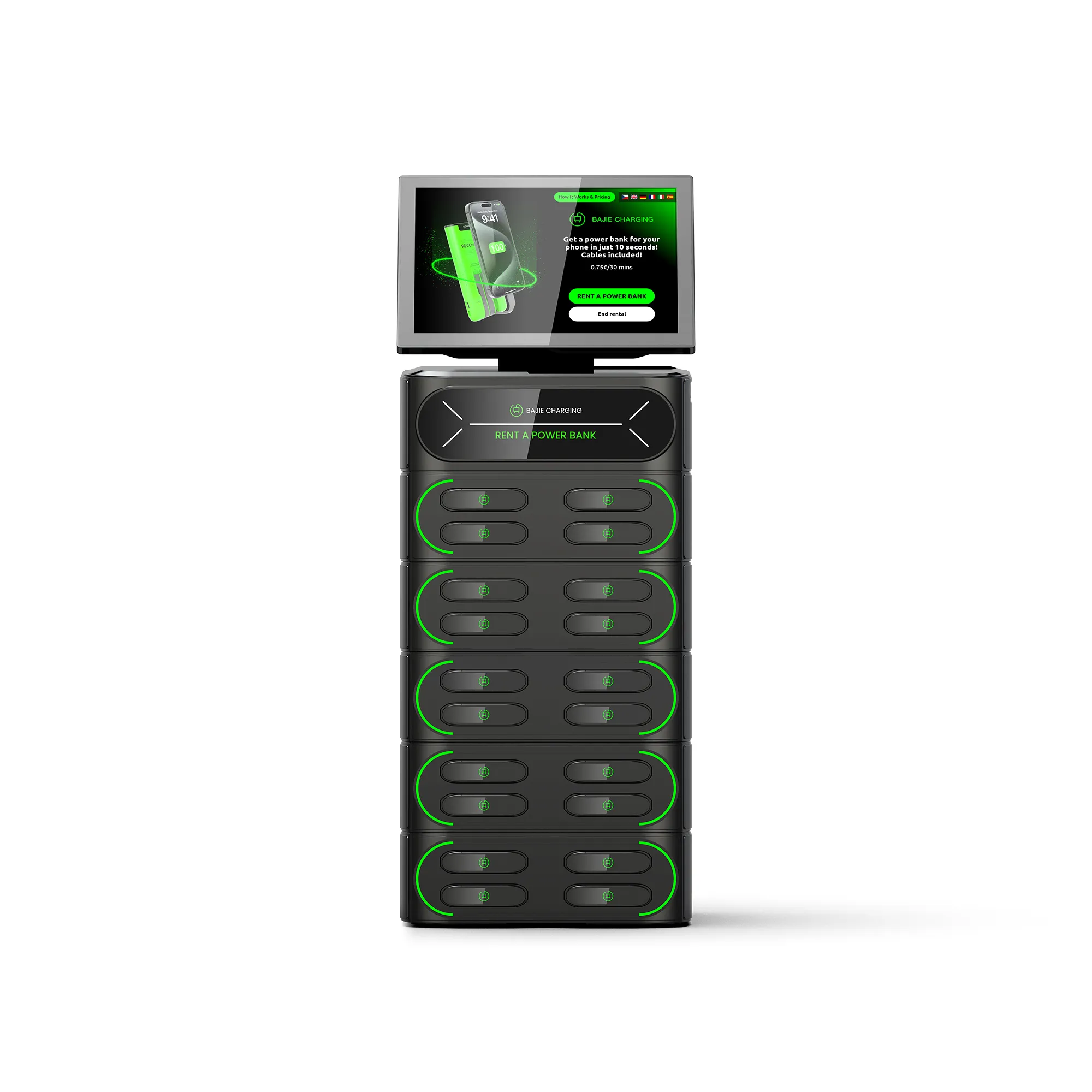 20-Slot Phone Charging Station + Touch & POS