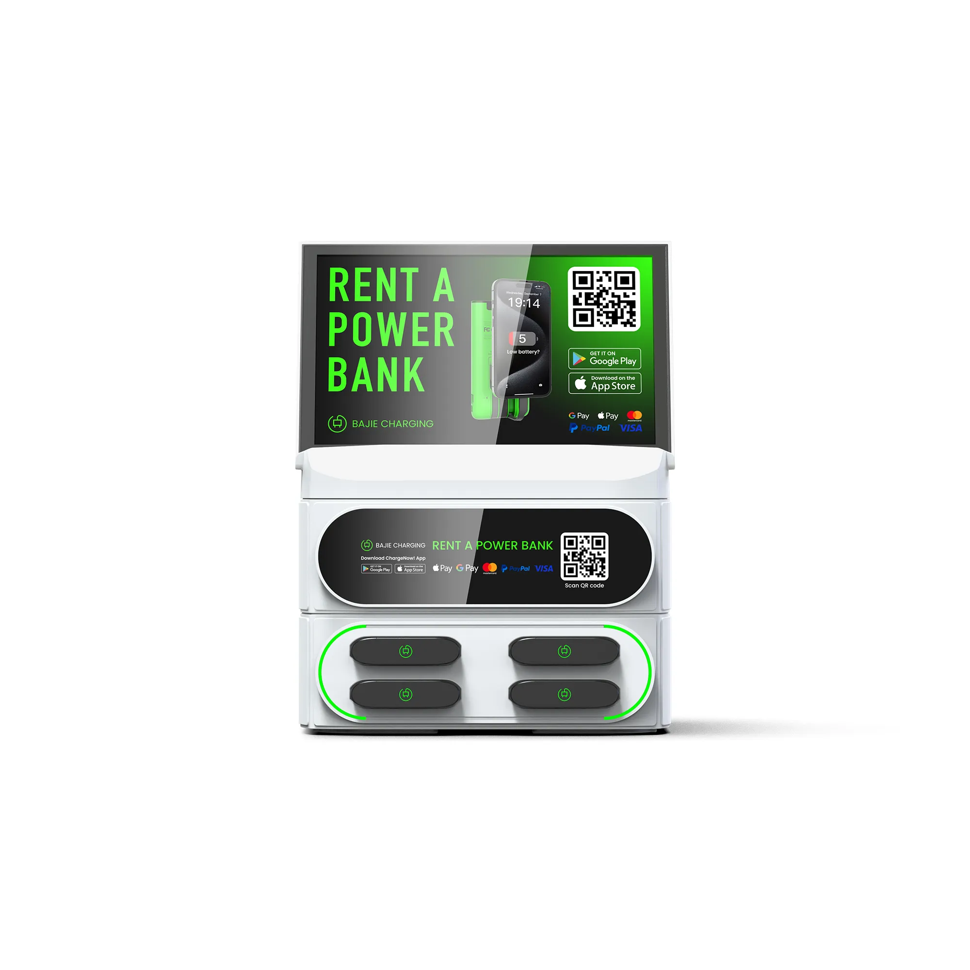 ​​4-Slot Stackable Mobile Charging Station