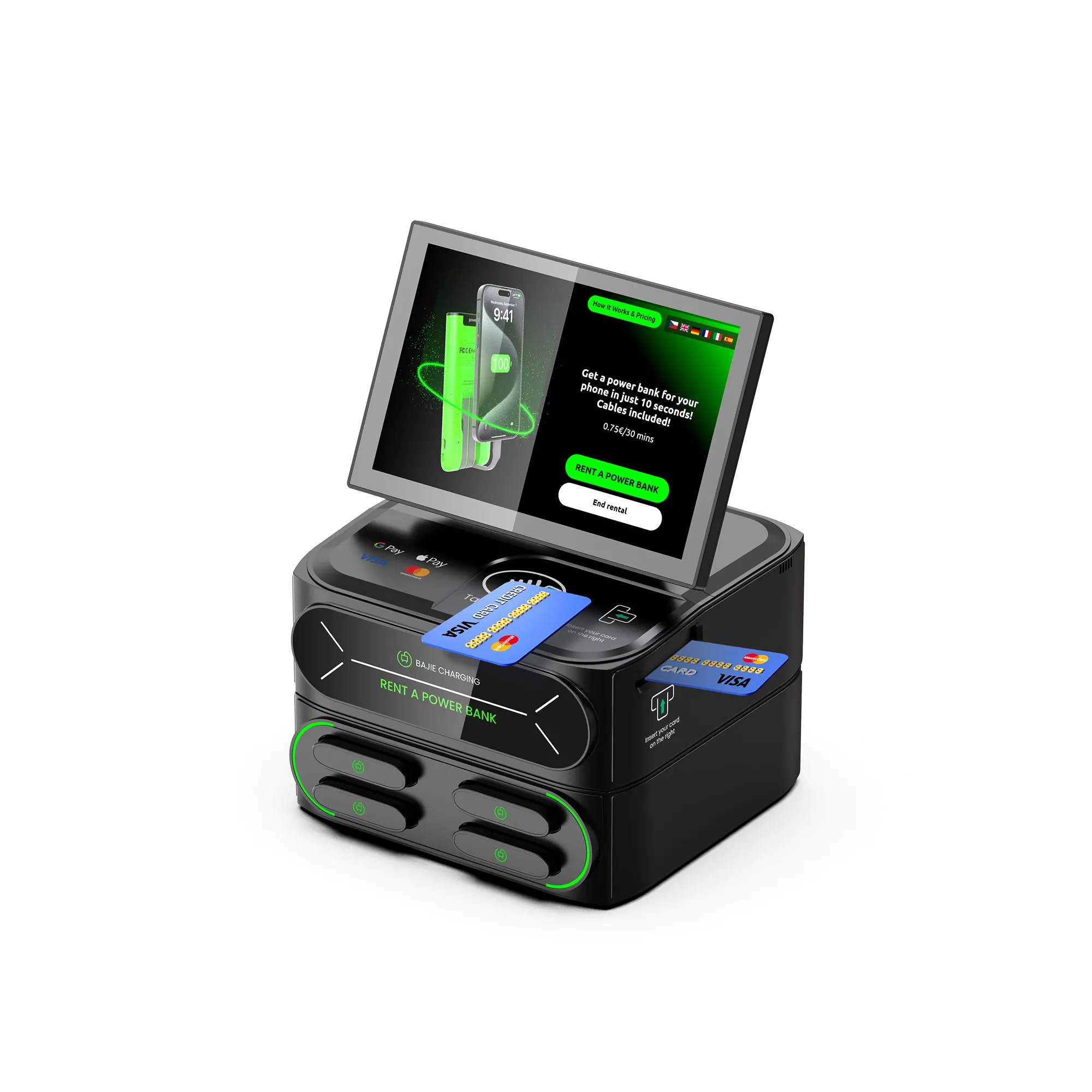 4-Slot Power Bank Station + Touch & POS