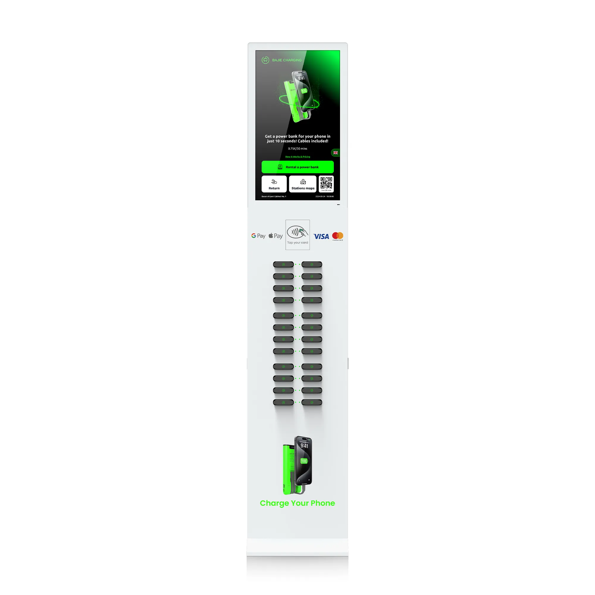 24-Slot Touchscreen Floor-Standing Cabinet​​