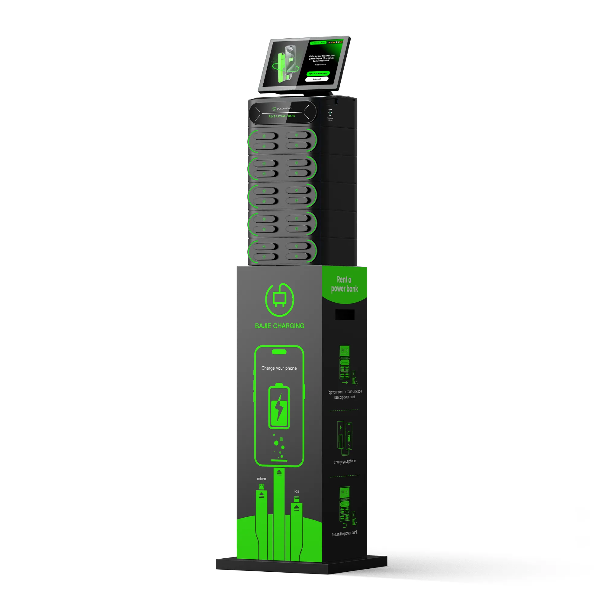 20-Slot Phone Charging Station + Touch & POS