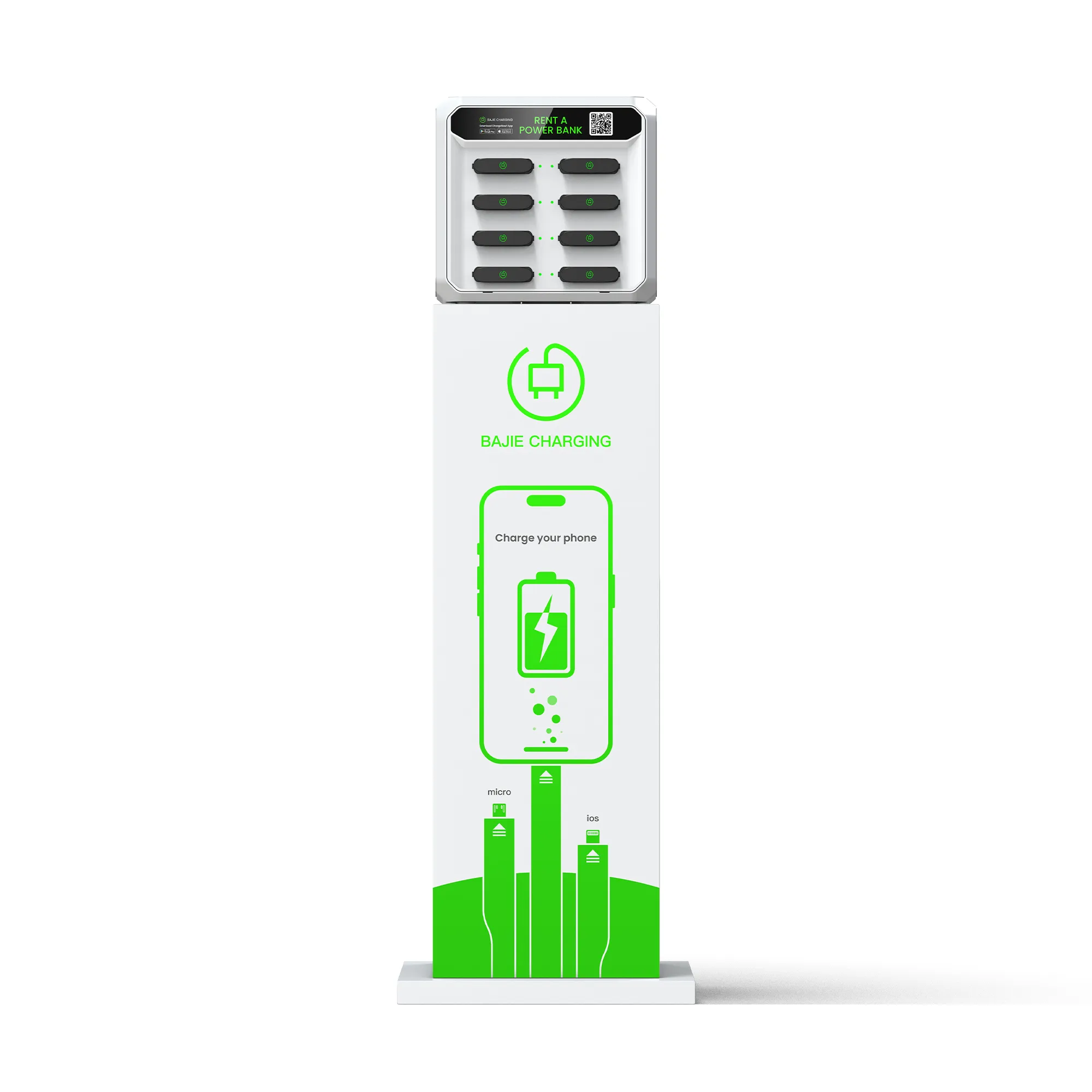 ​​8-Slot Desktop Shared Charging Station Display Rack​​