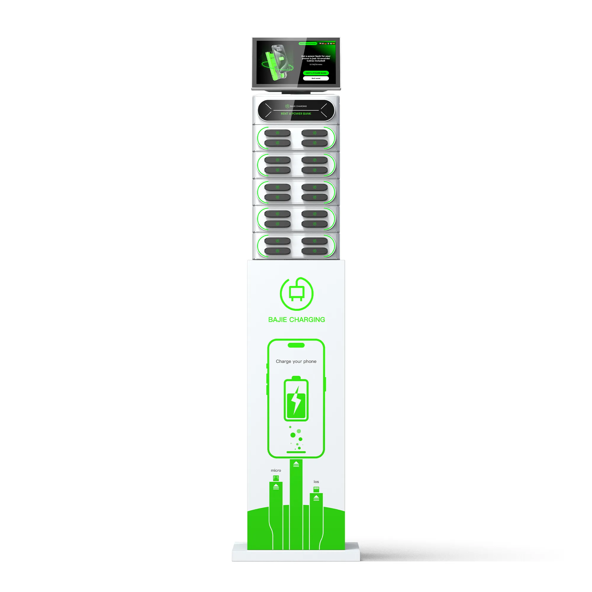 20-Slot Phone Charging Station + Touch & POS