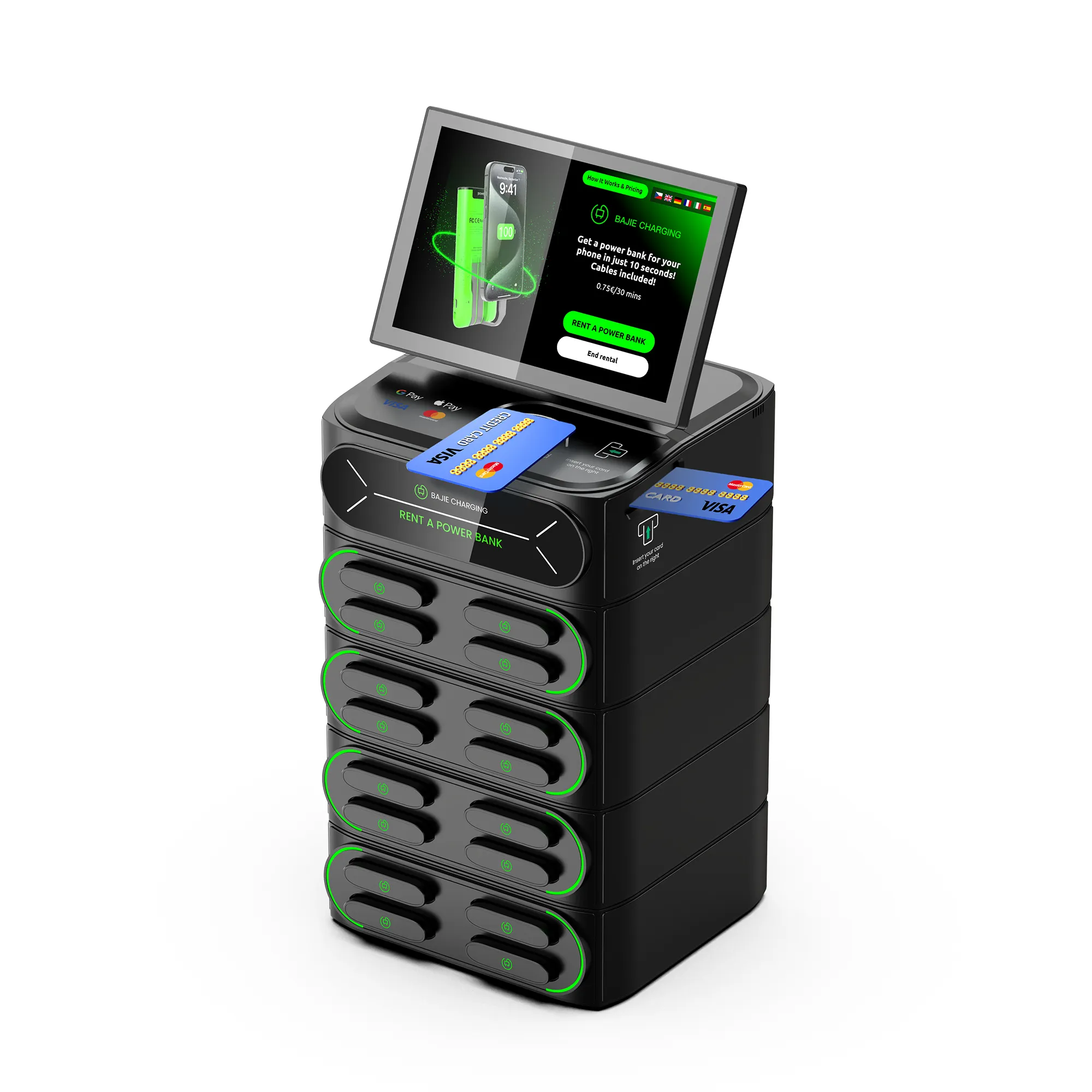 16 - Slot Power Bank Rental + Touch & POS