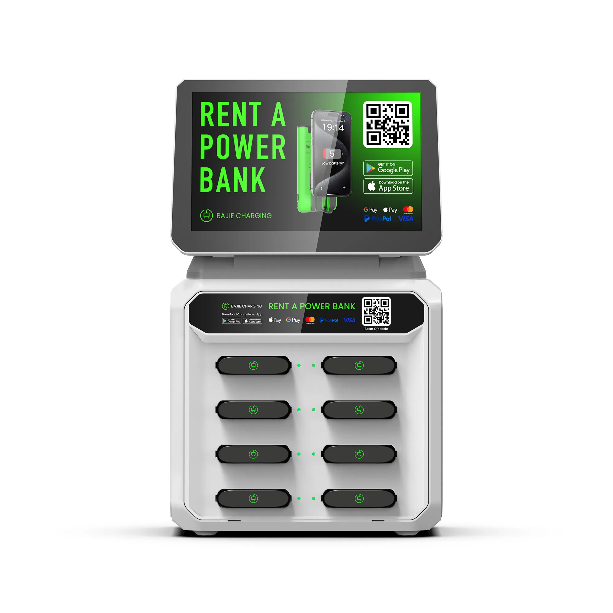 8 Slots Power Bank Station With Screen