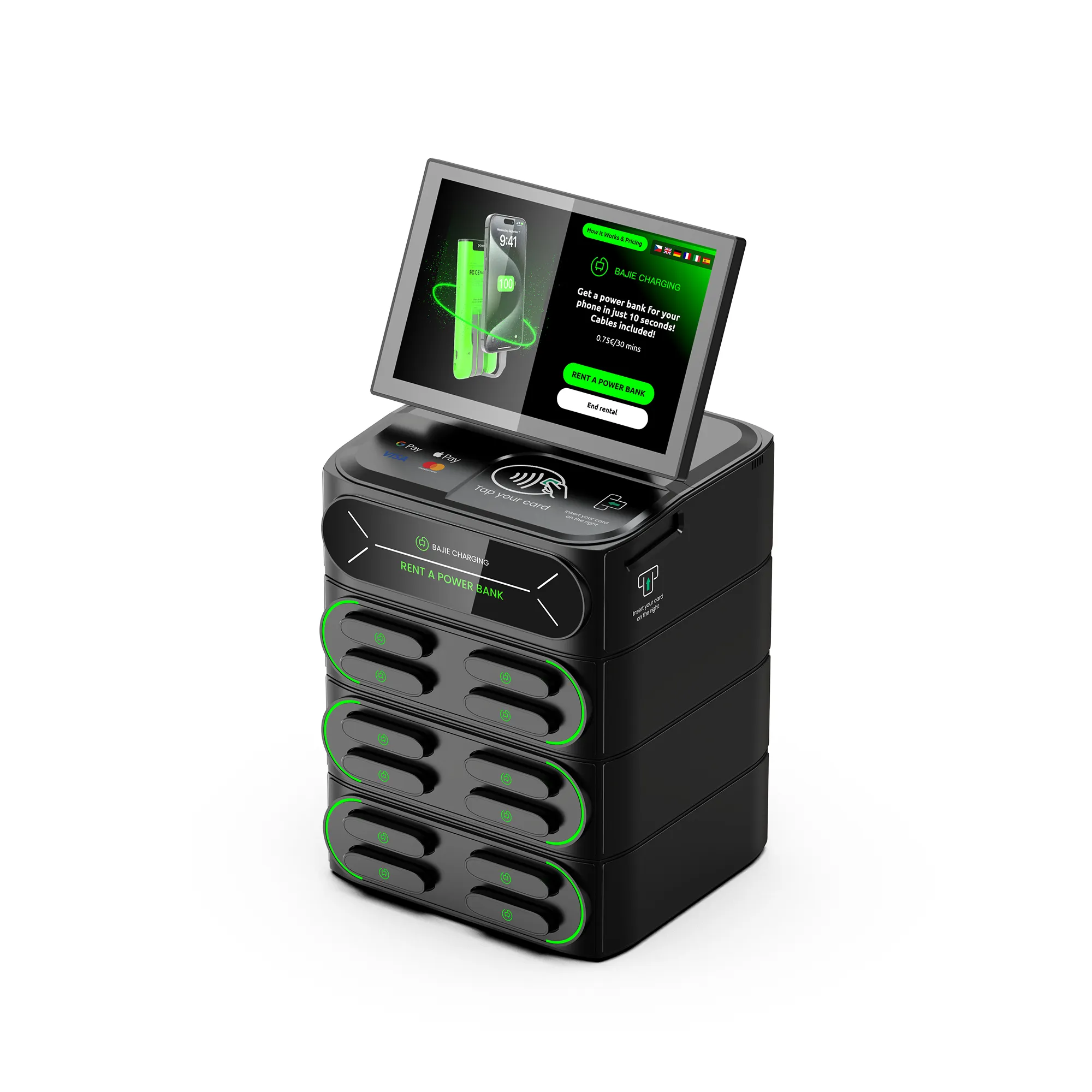 12-Slot Power Bank Station (Touch Screen & POS)