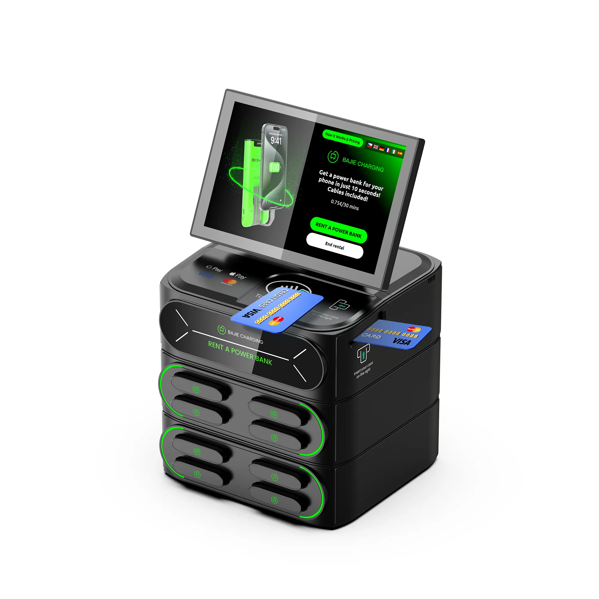 8-Slot Smart Charging Station (Touch Screen & POS)
