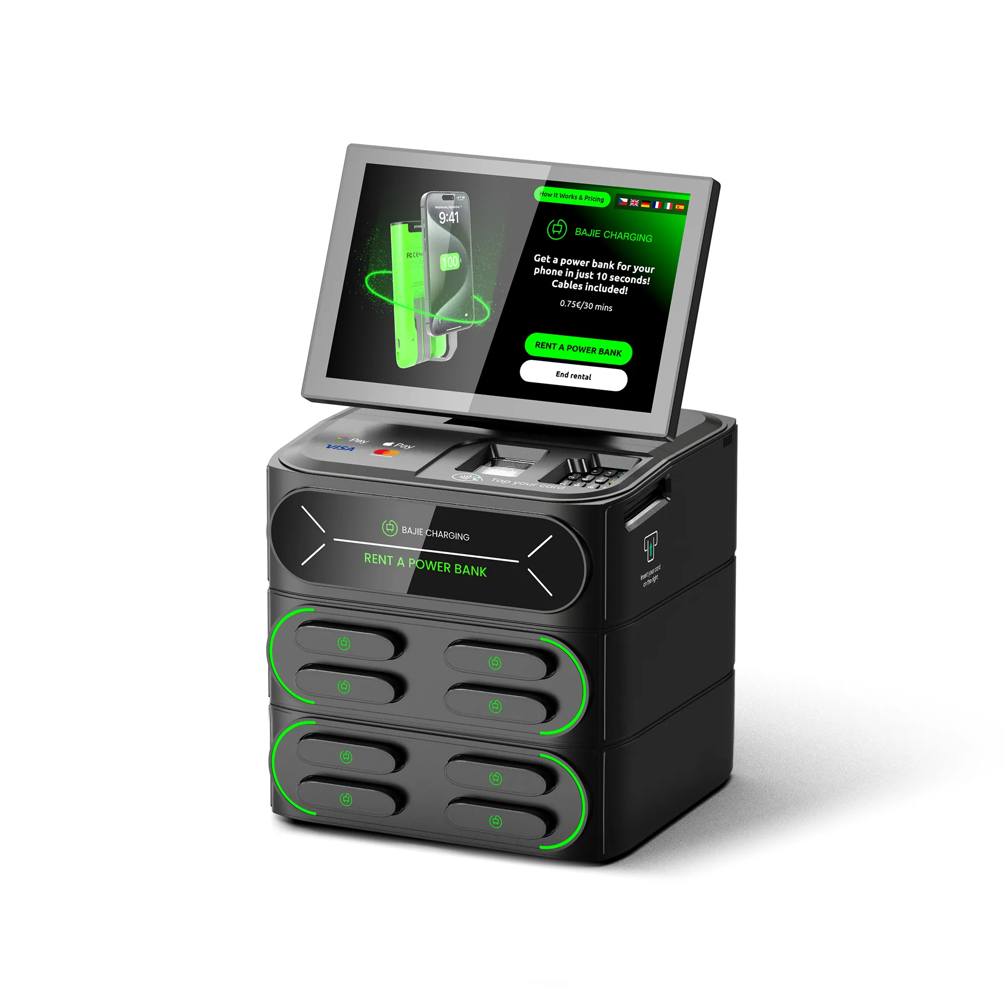 8-Slot Smart Charging Station (Touch Screen & POS)